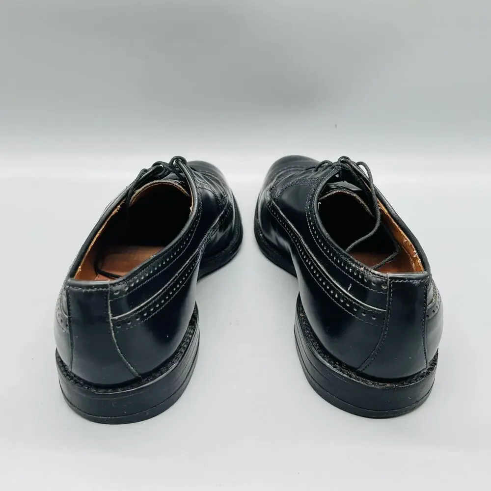 Allen Edmonds Shoes Mens 7.5 Black Leather Richmond Wingtip Oxford Dress Brogue